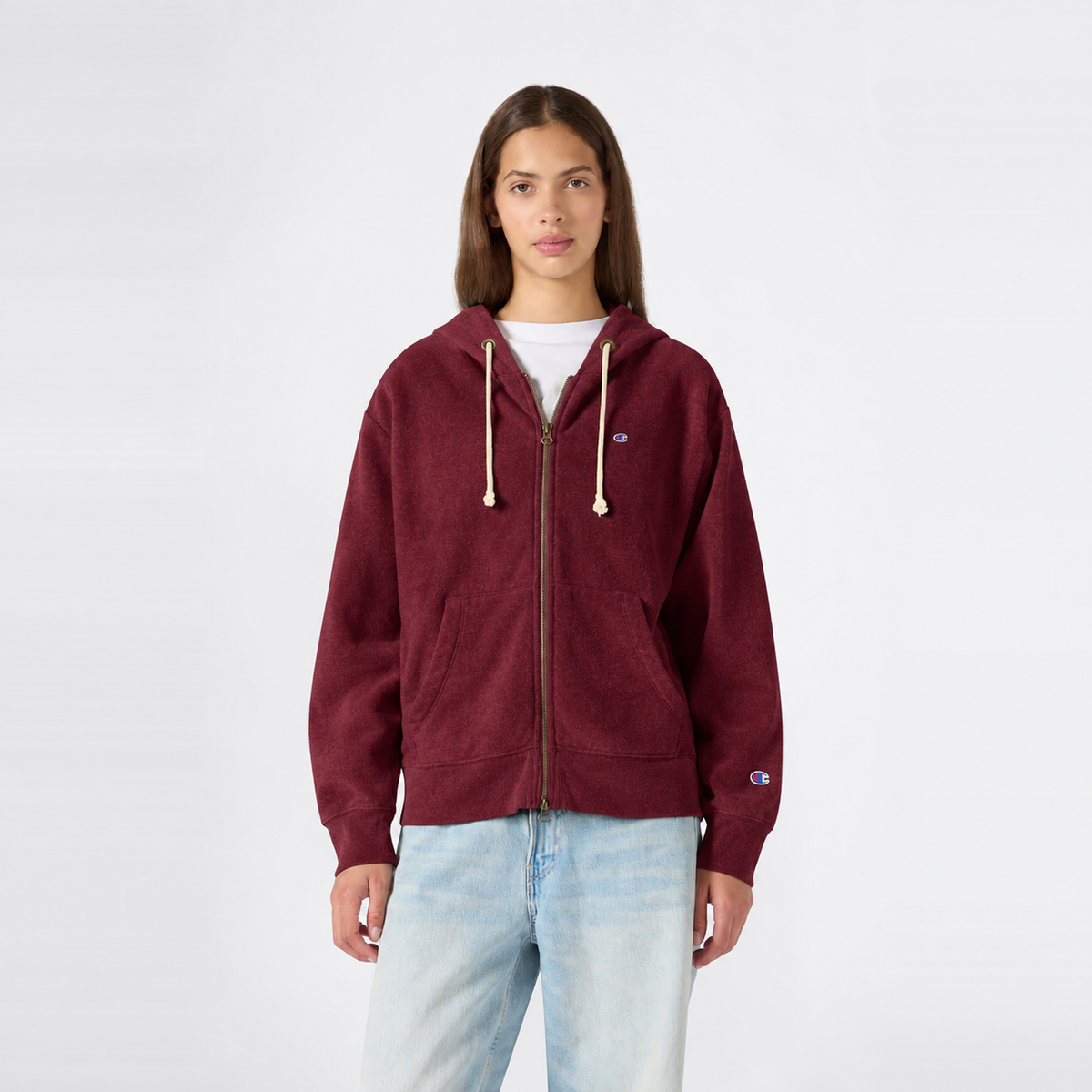 Women's Knitted Hooded Full Zip Sweatshirt