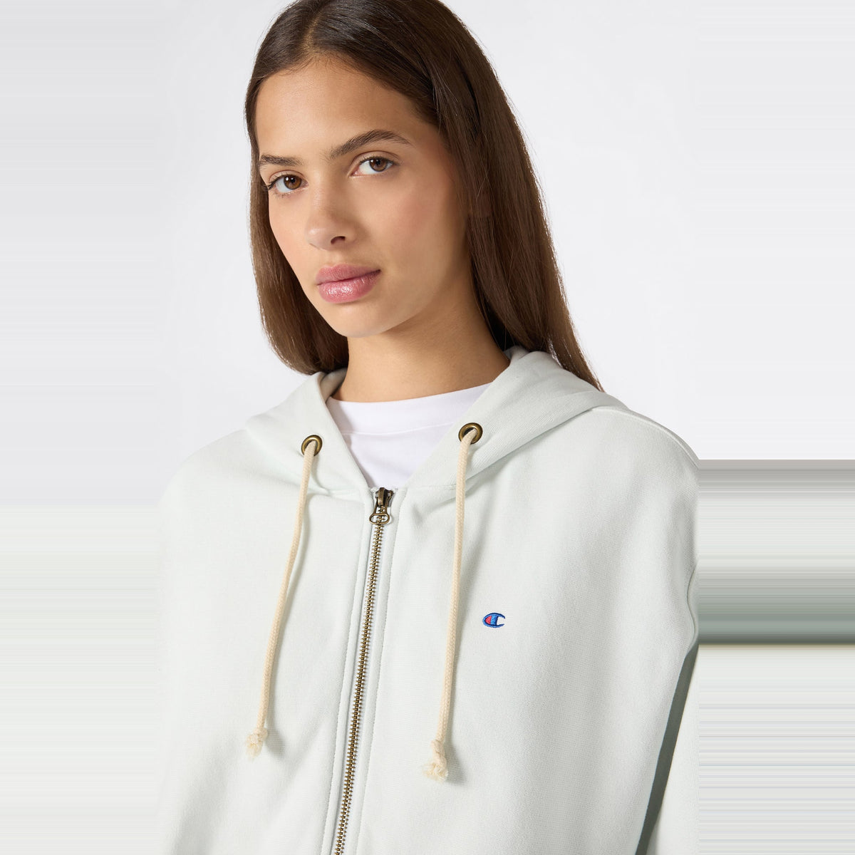 Women's Knitted Hooded Full Zip Sweatshirt