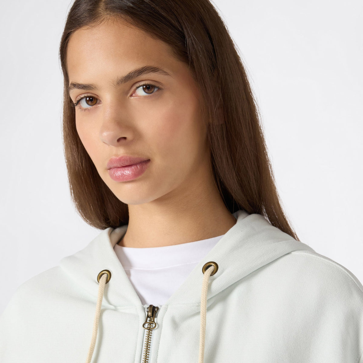 Women's Knitted Hooded Full Zip Sweatshirt