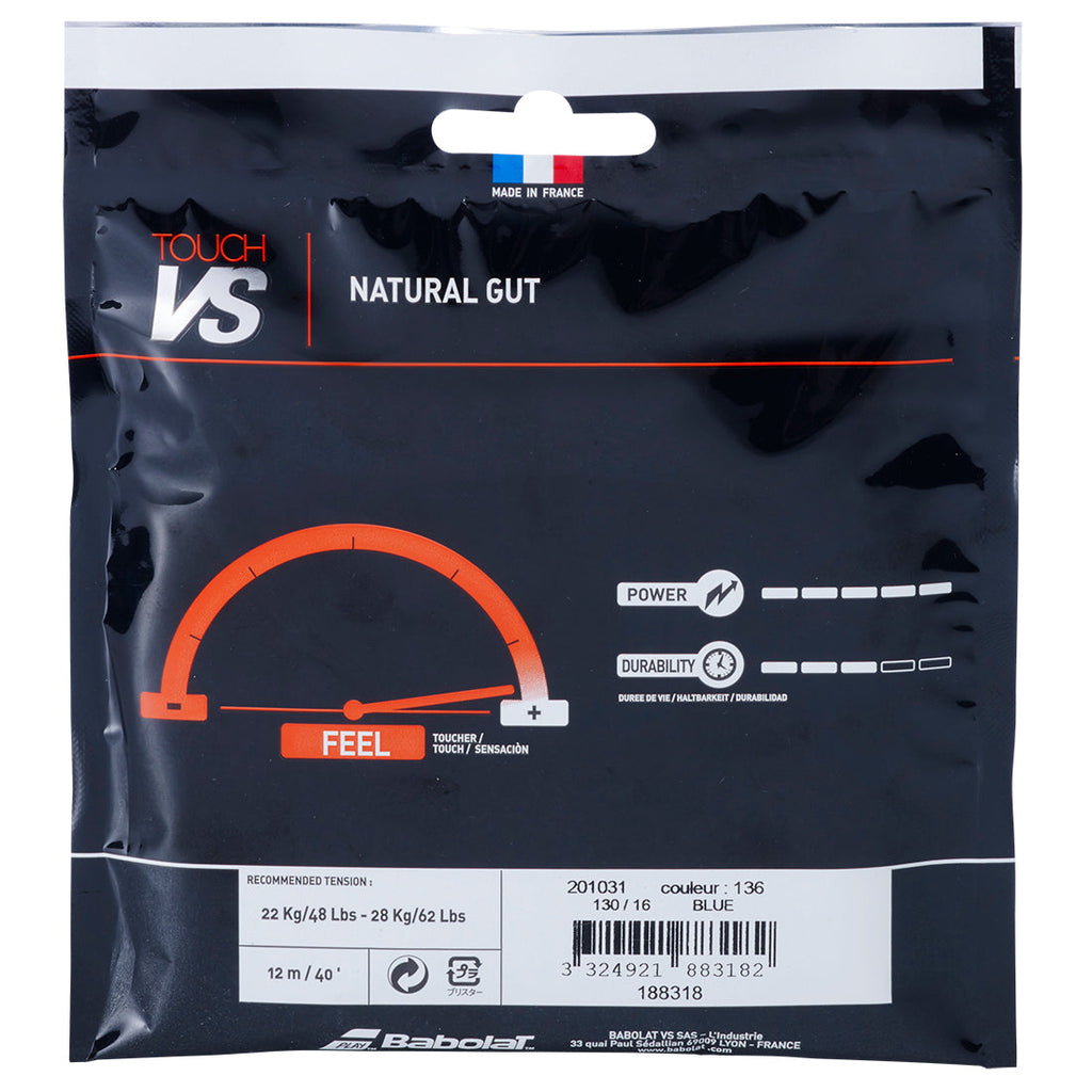 Babolat Touch VS Blue 16g Natural Gut Tennis String (Set)