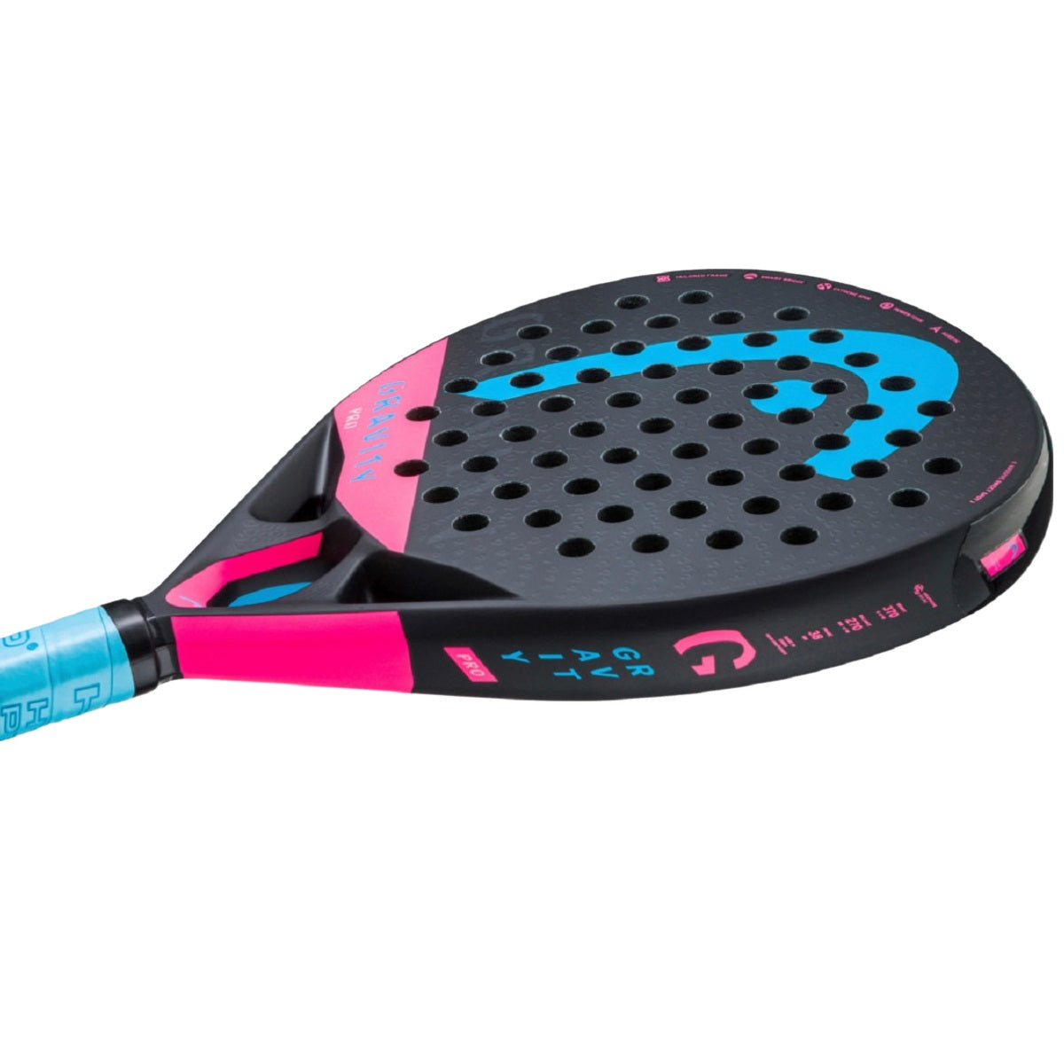 Head Gravity Pro Padel Racket (Black/Blue/Pink)