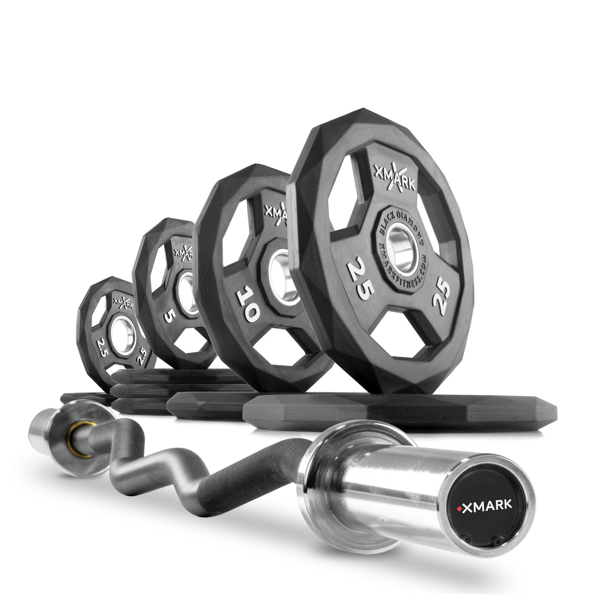 Black Diamond® Olympic Weight Plates and Curl Barbell Sets