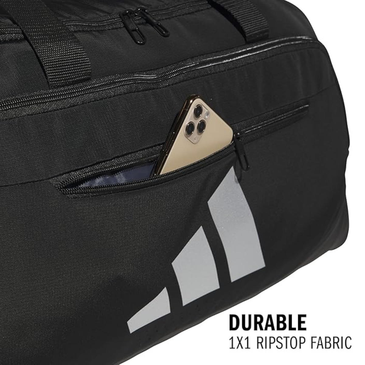 Adidas Defender 5 Medium Duffel Bag (Black/Silver Metallic)