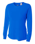 A4 Women's Performance Long-Sleeve Crew Neck Shirt (Royal)