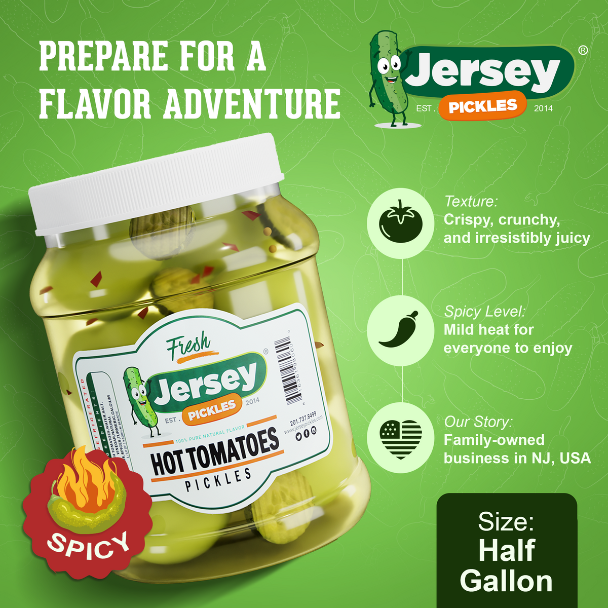 Hot Pickled Green Tomatoes