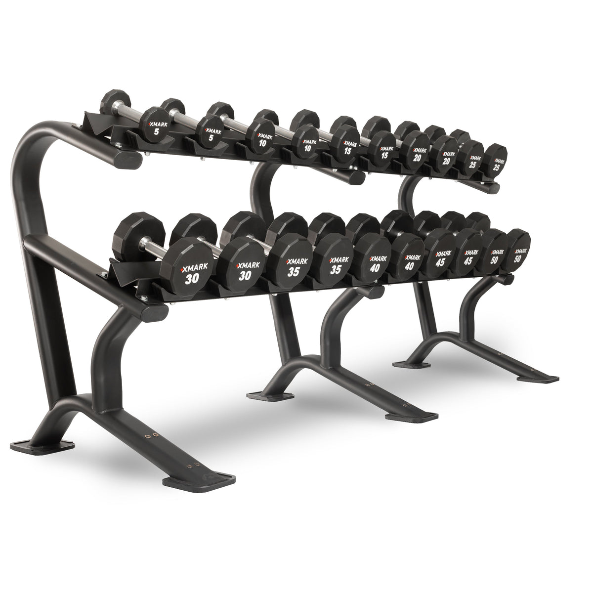 12-Sided Commercial Urethane Dumbbells (5-50 lb and 5-75 lb Sets)