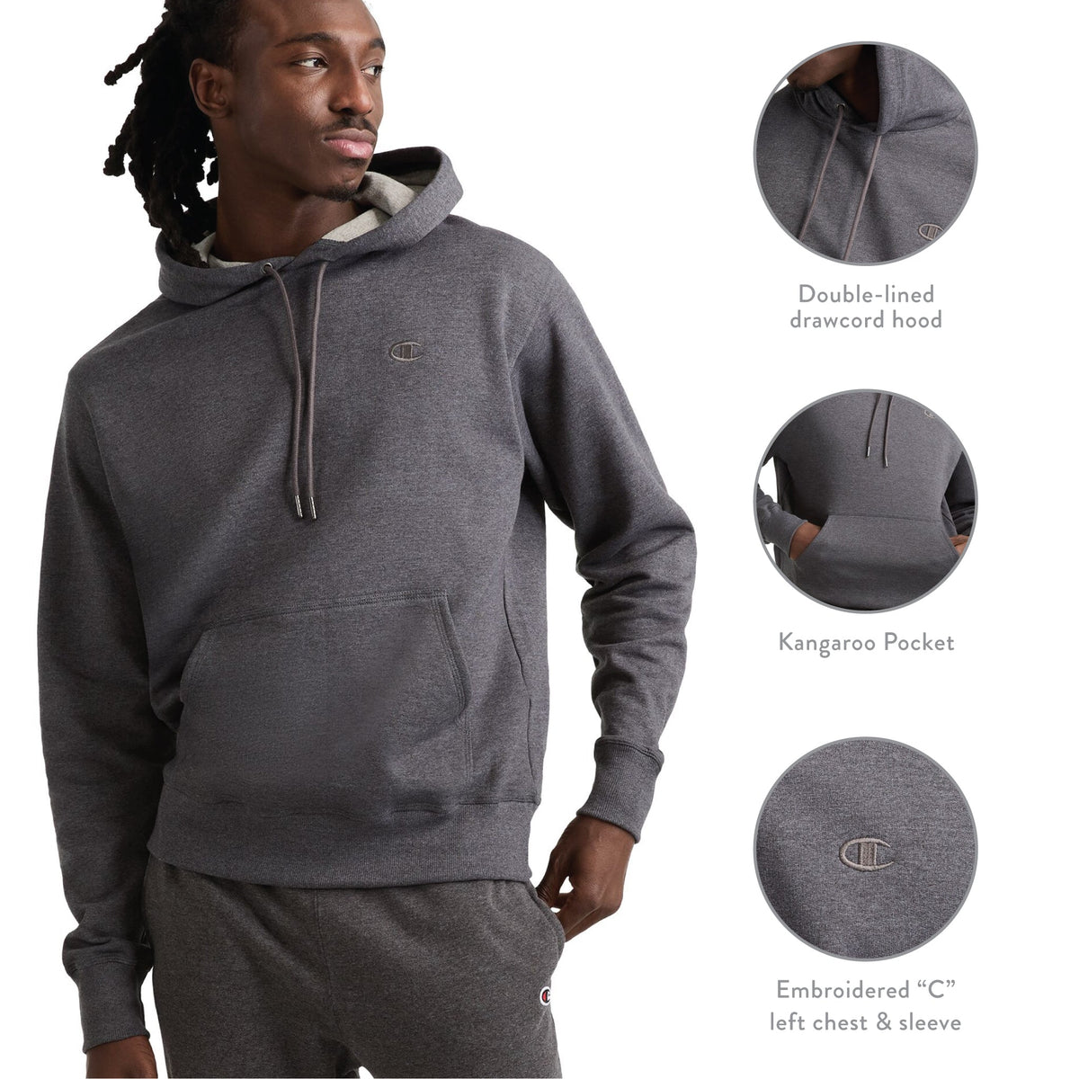 Powerblend Hoodie, C Logo - Big & Tall