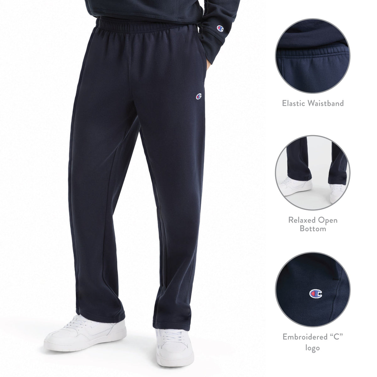 Powerblend Sweatpants, Open Hem, C Logo