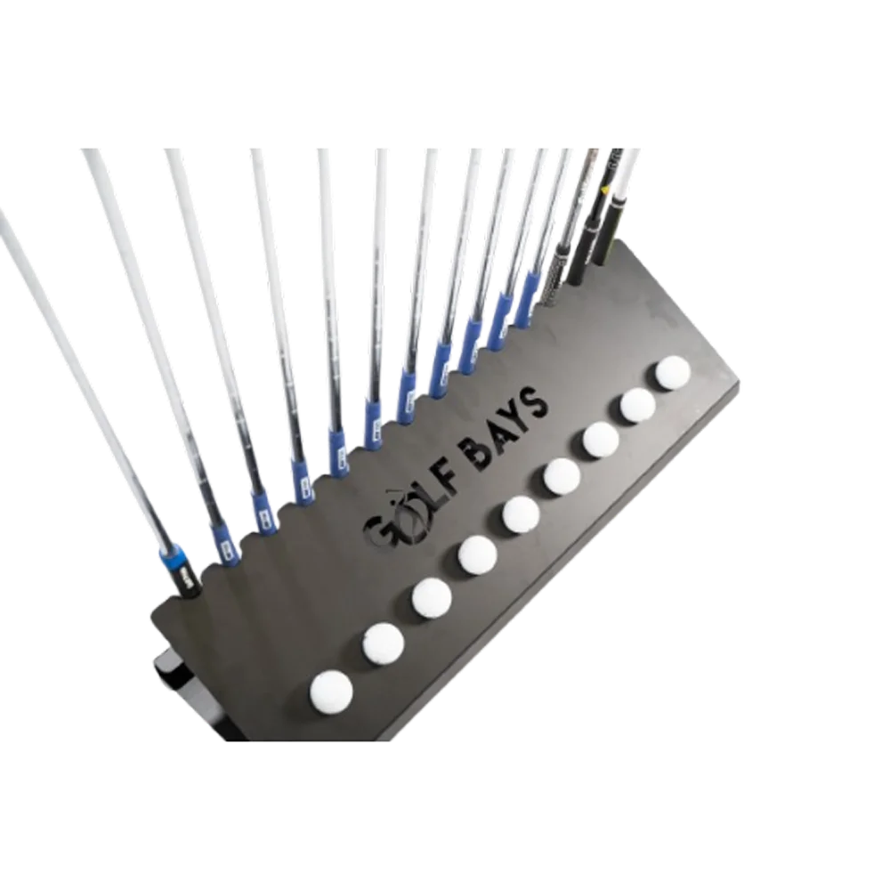 GolfBays Club Display Rack, Holds 14 Clubs & 9 Golf Balls , Indoor Golf Storage