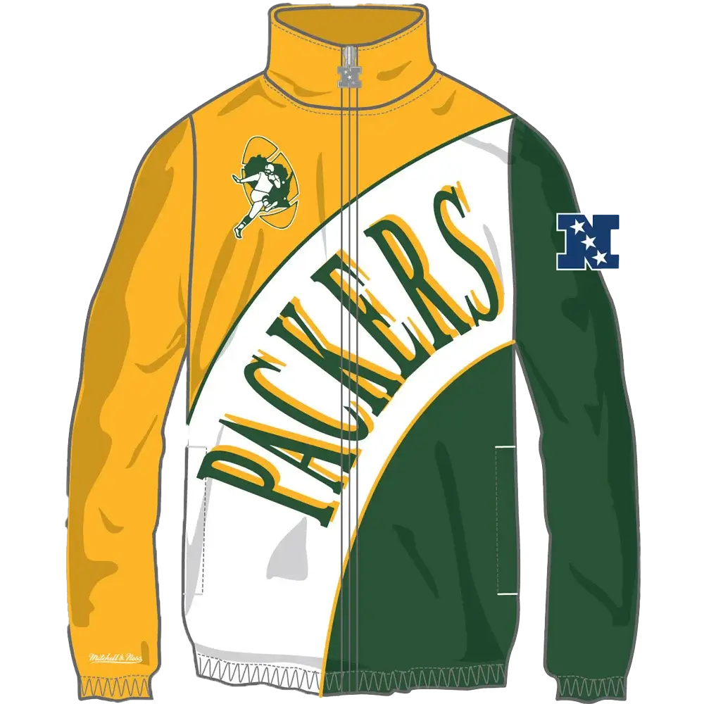 Green Bay Packers Mitchell & Ness Arched Retro Lined Windbreaker