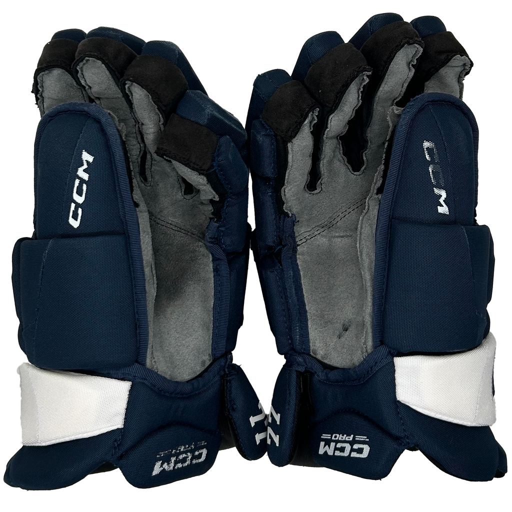 CCM Jetspeed FT8 Pro - Used NCAA Pro Stock Gloves (Navy/White)