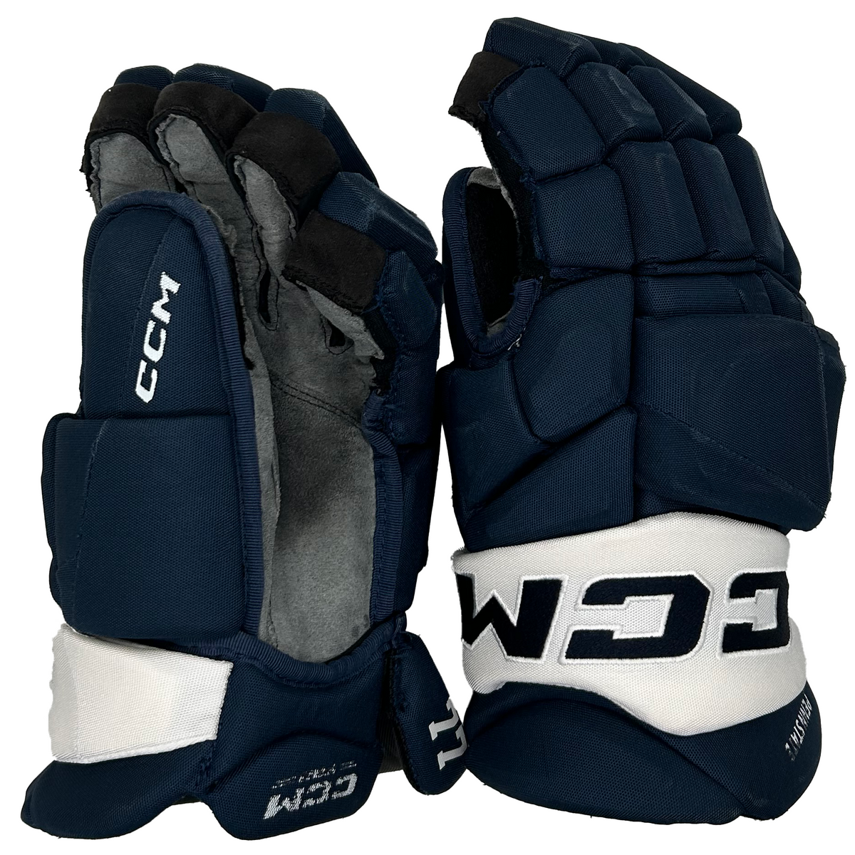 CCM Jetspeed FT8 Pro - Used NCAA Pro Stock Gloves (Navy/White)