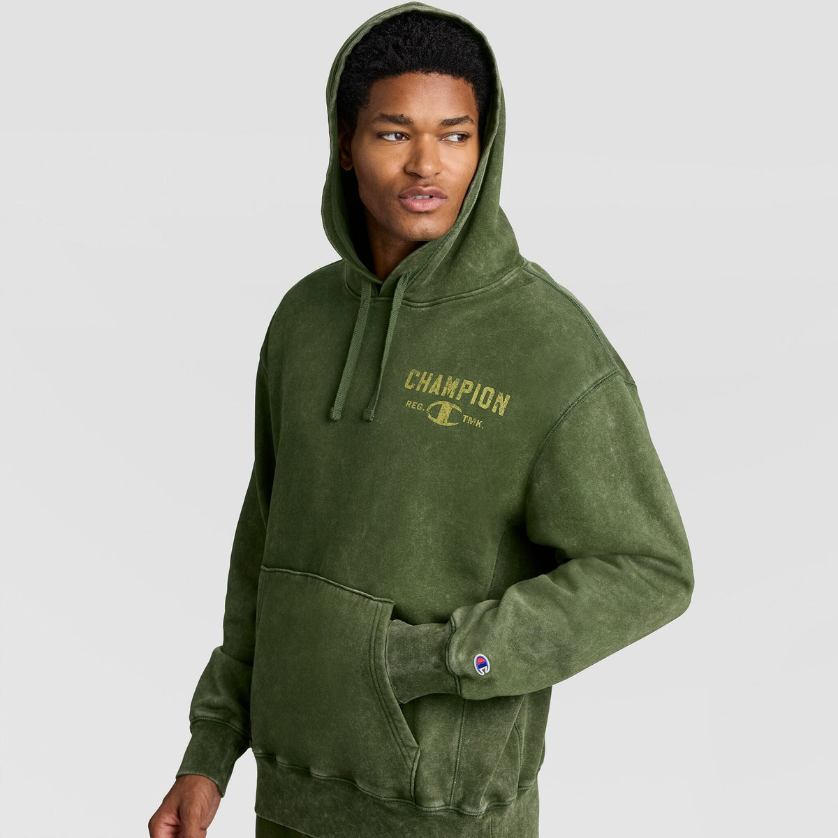 Mineral Wash Pullover Hoodie, C Patch Logo