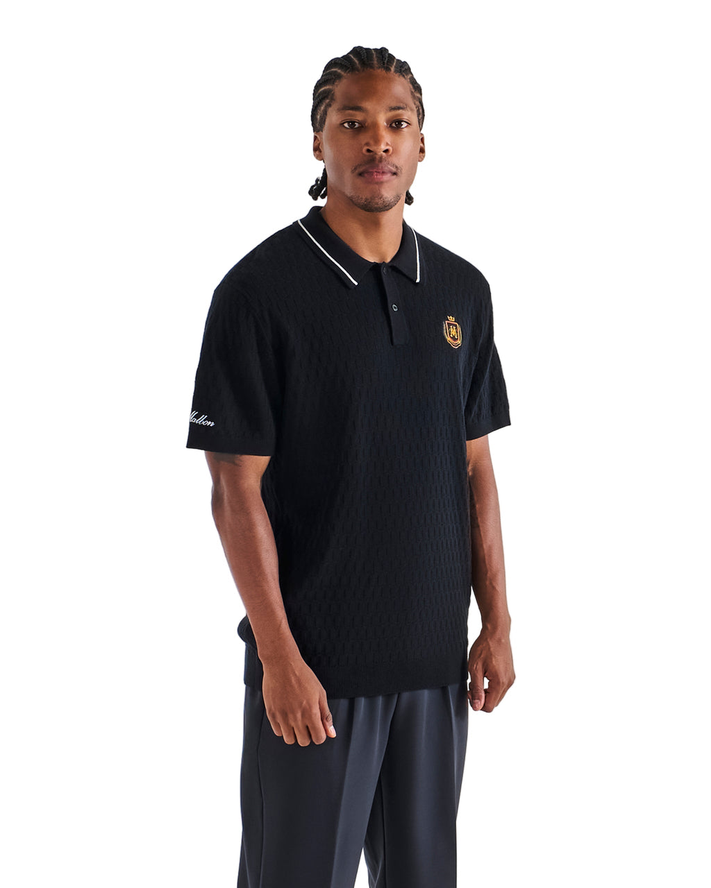Malbon Crest Knit Polo