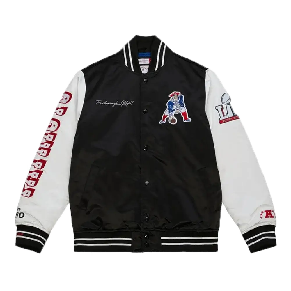 New England Patriots Mitchell & Ness Team Origins Varsity Satin Jacket