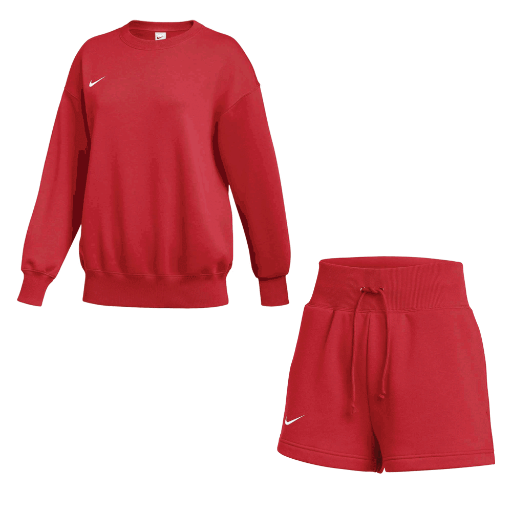 Nike Women's Team Sportswear Phoenix Fleece Set - Crew and Short