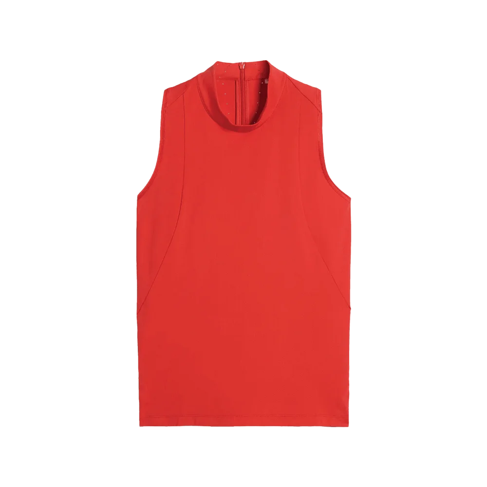 Puma Golf Women's Nylon Sport Sleeveless Mockneck Polo