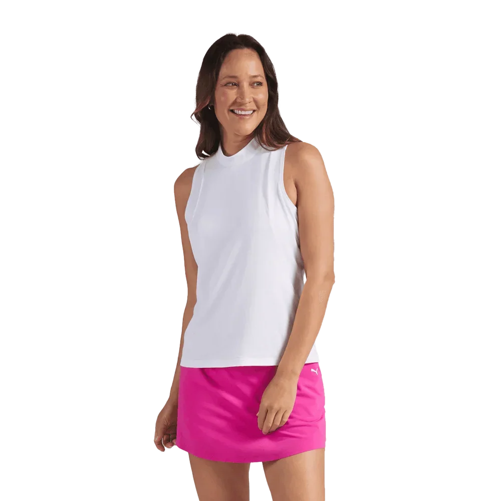 Puma Golf Women's Nylon Sport Sleeveless Mockneck Polo