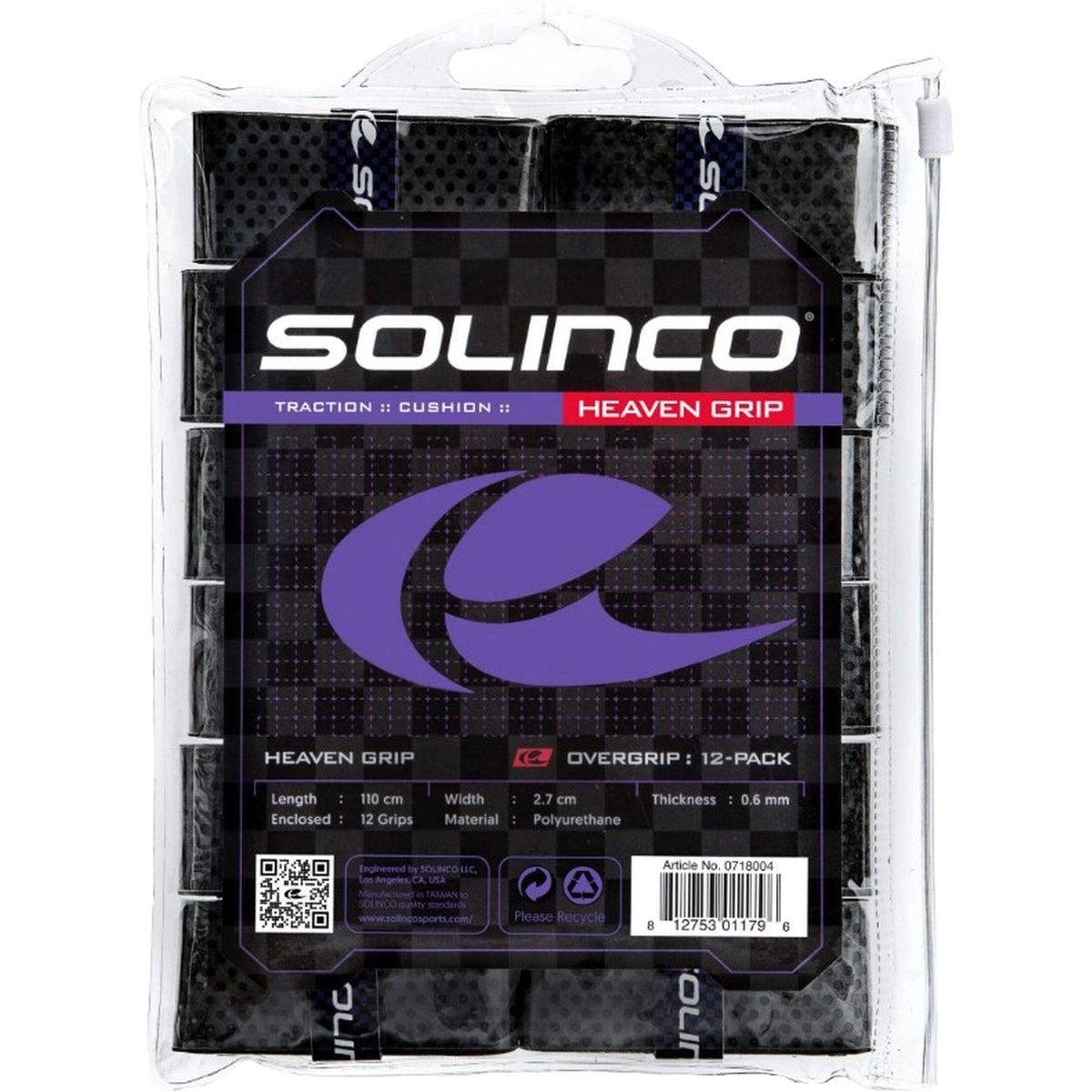 Solinco Heaven Grey Tennis Overgrip (12 Pack)