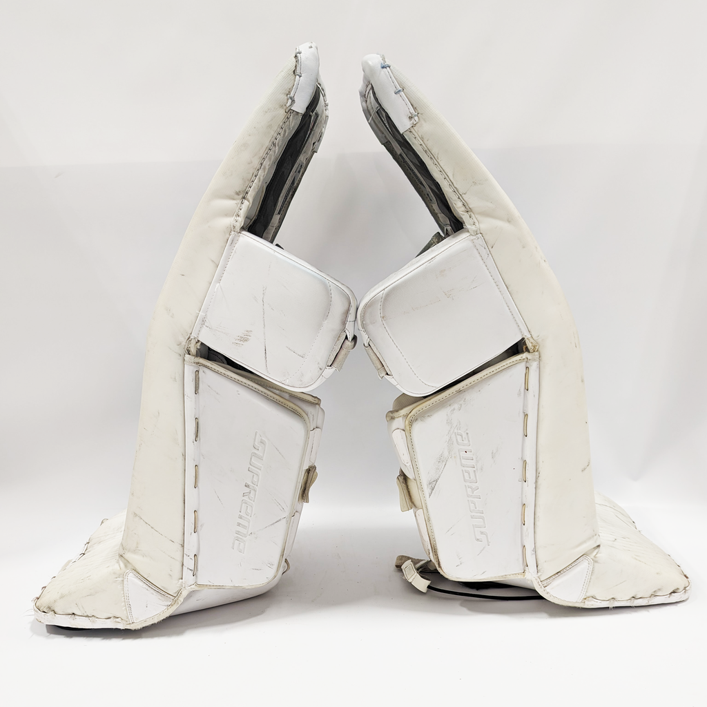 Bauer Supreme Ultrasonic - Used Pro Stock Goalie Leg Pads (White)