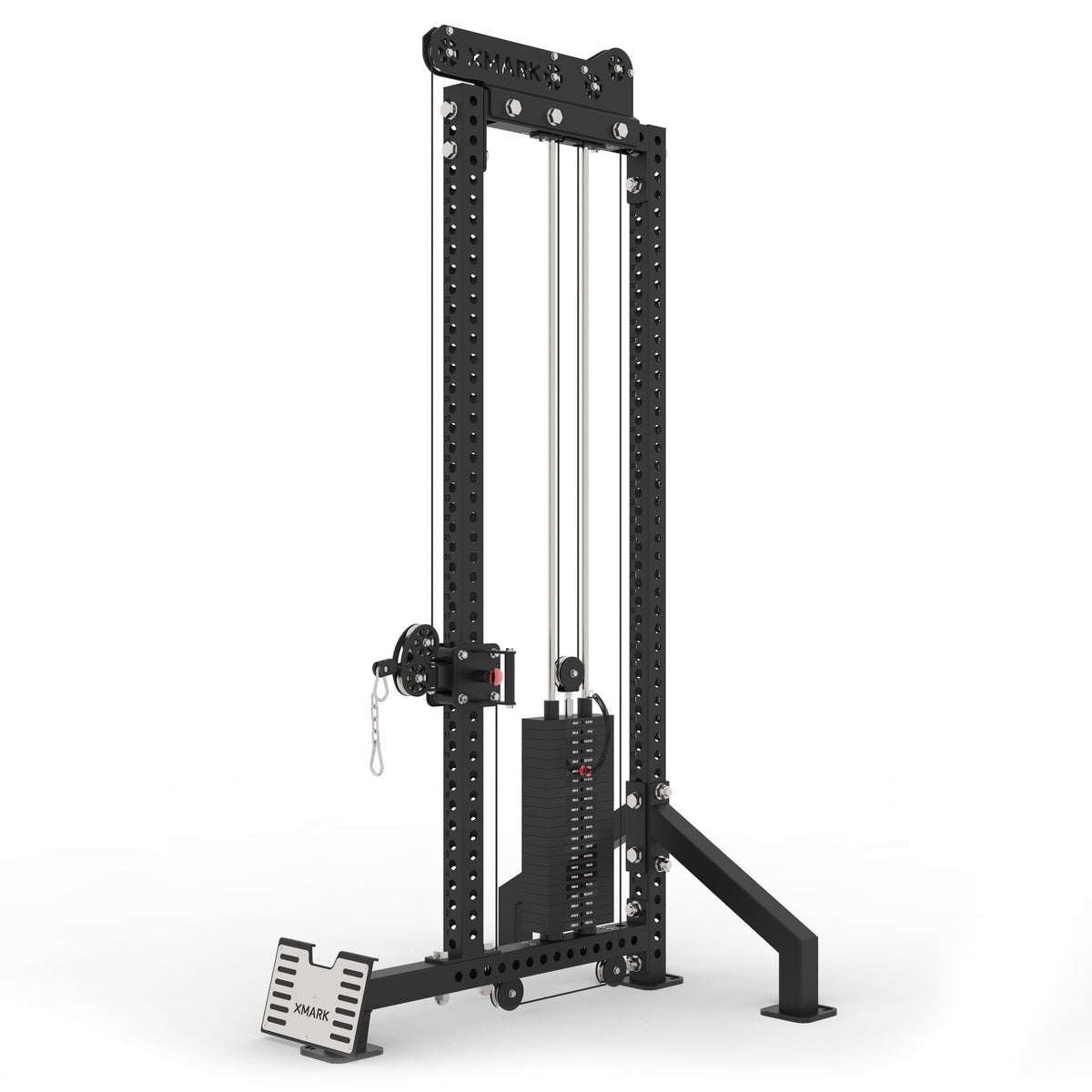 Commercial Single-Stack Functional Trainer, Low Row, Cable Attachments
