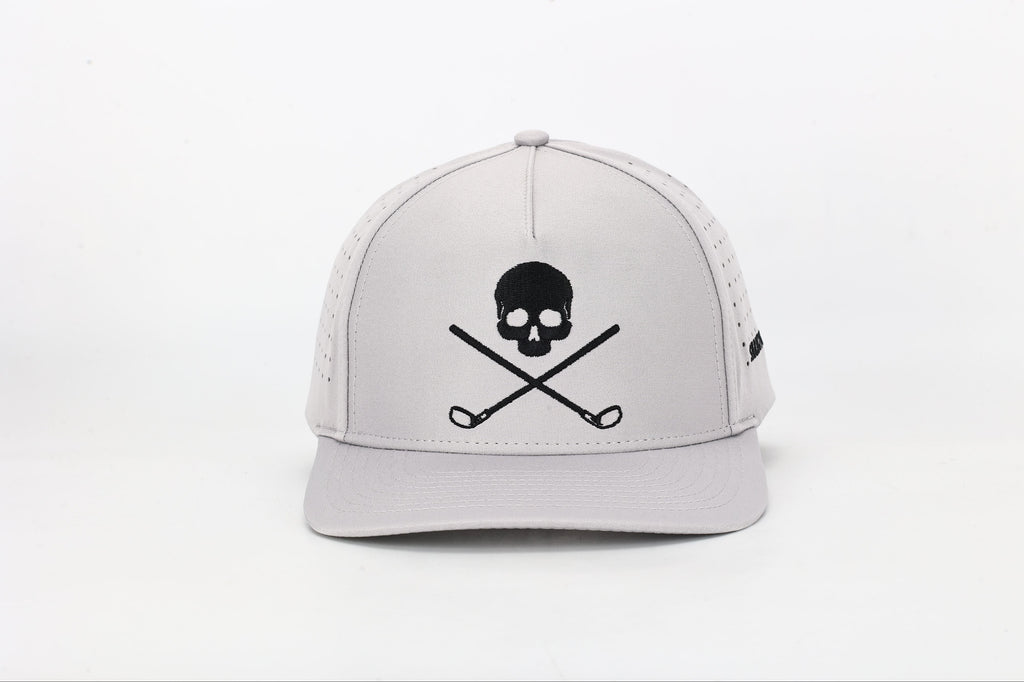 Skull and Crossbones Gray Golf Hat