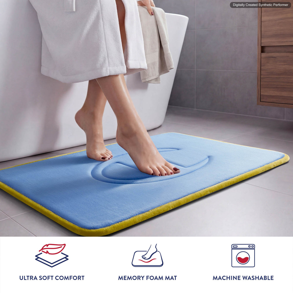 Quilted Logo Memory Foam Bath Mats