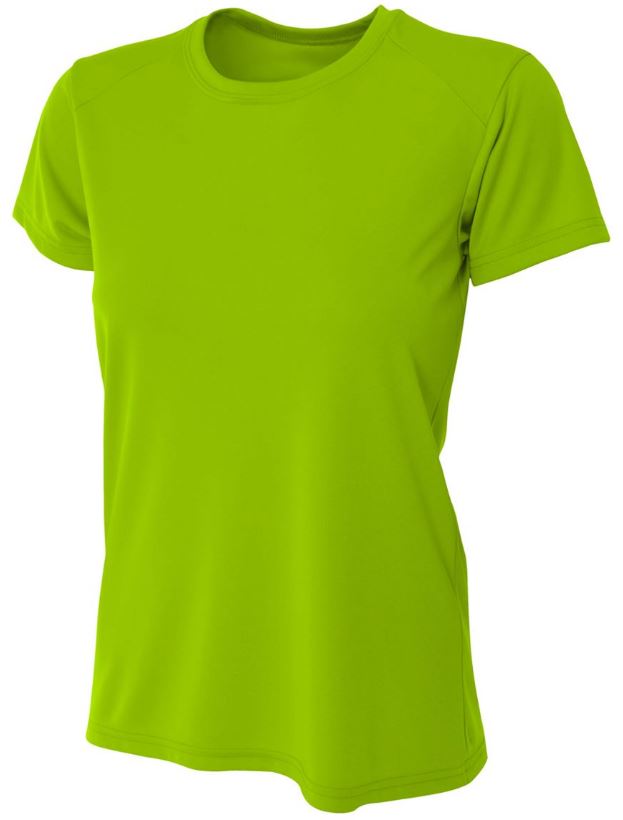 A4 Women's Cooling Performance Crew Neck Tee (Lime)