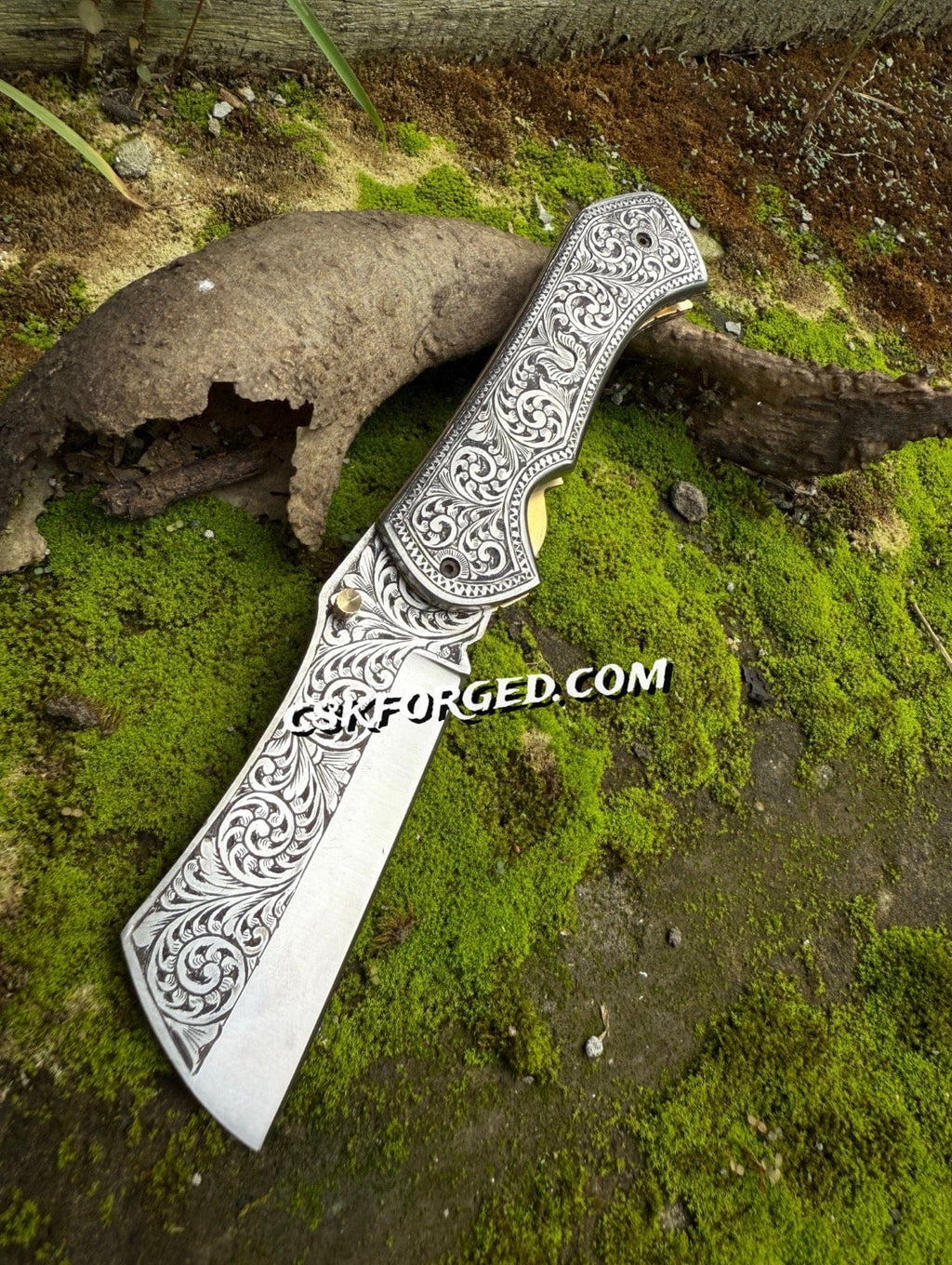 Hand-Engraved Scrollwork Pocket Knife
