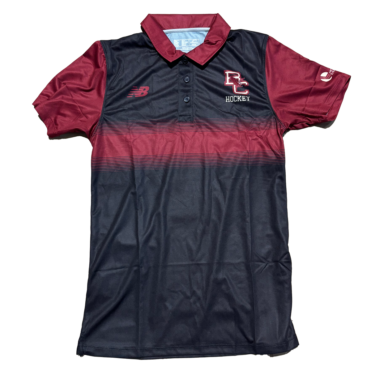 New Balance - Athletic Fit Sublimated Polo (Black/Maroon)