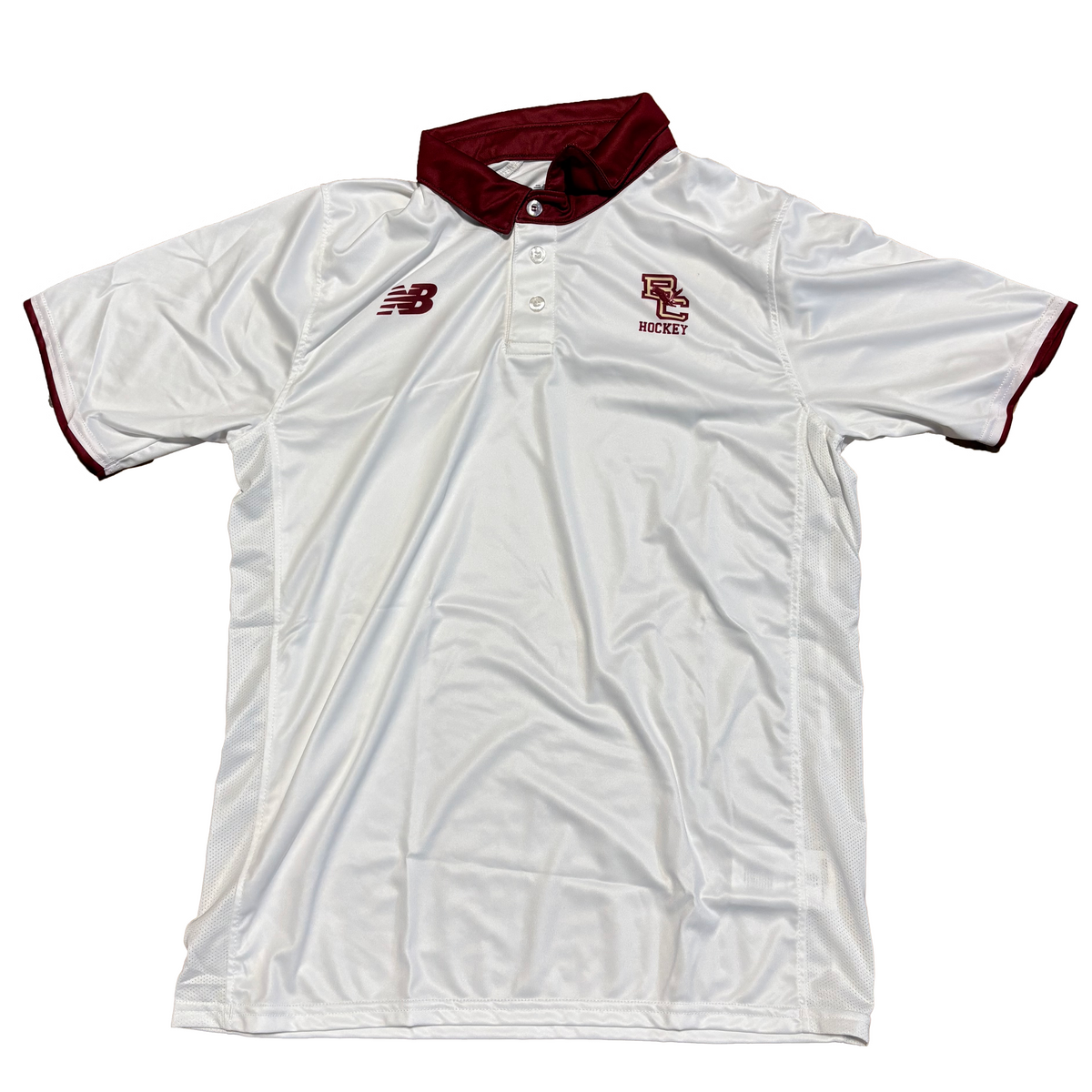 New Balance - Custom Mesh Polo (White/Maroon)