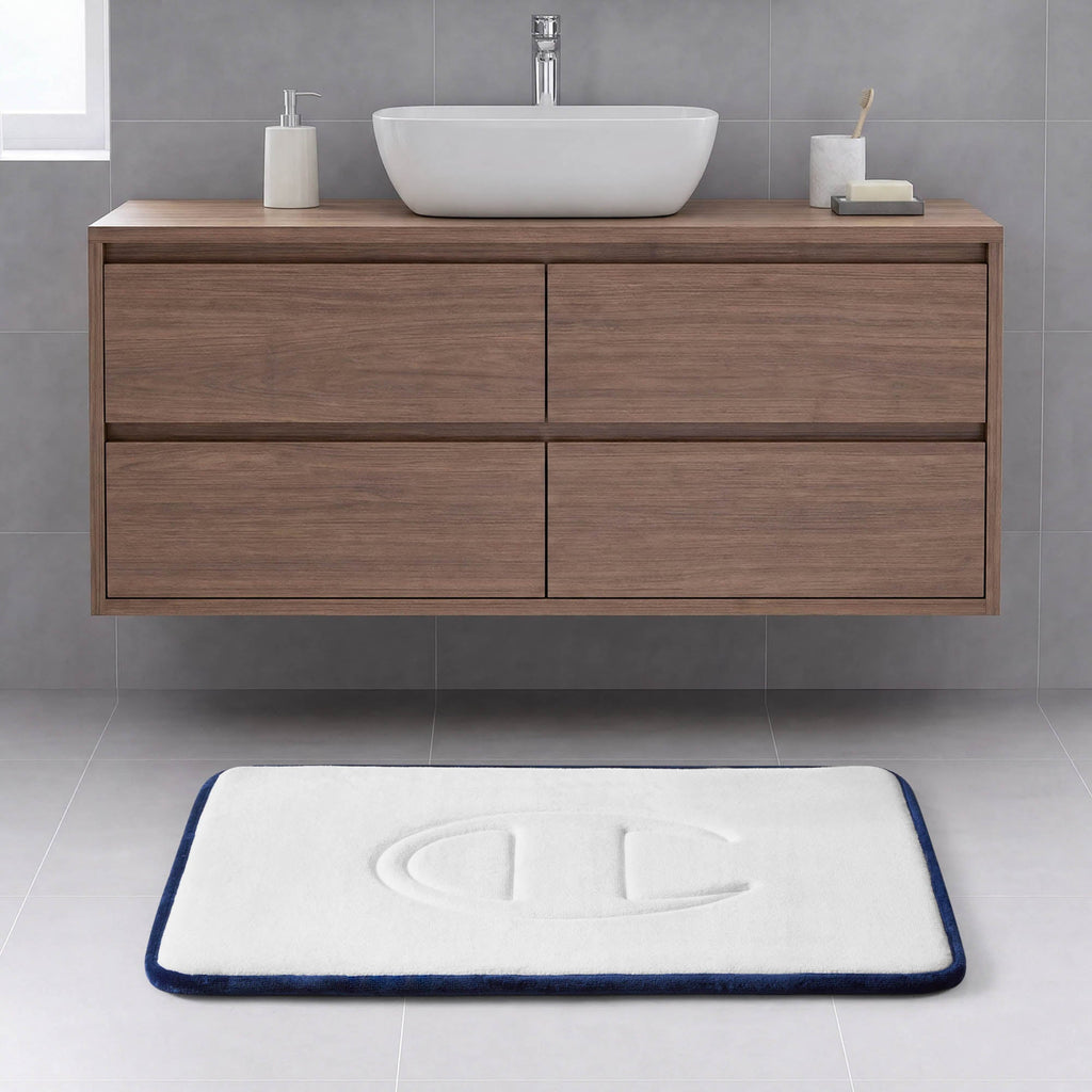 Quilted Logo Memory Foam Bath Mats