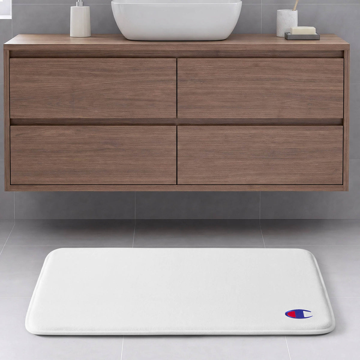 Logo Patch Memory Foam Bath Mats