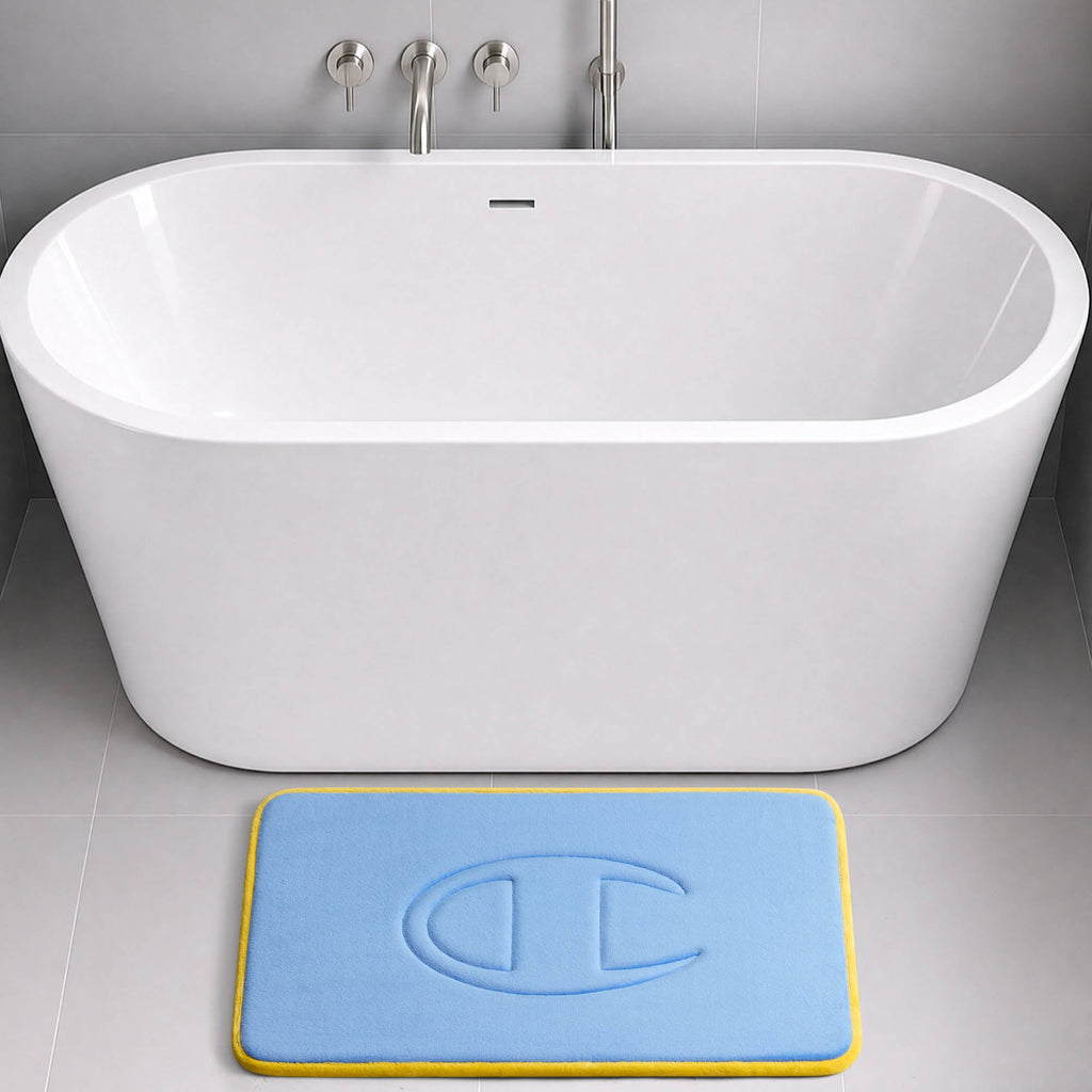 Quilted Logo Memory Foam Bath Mats