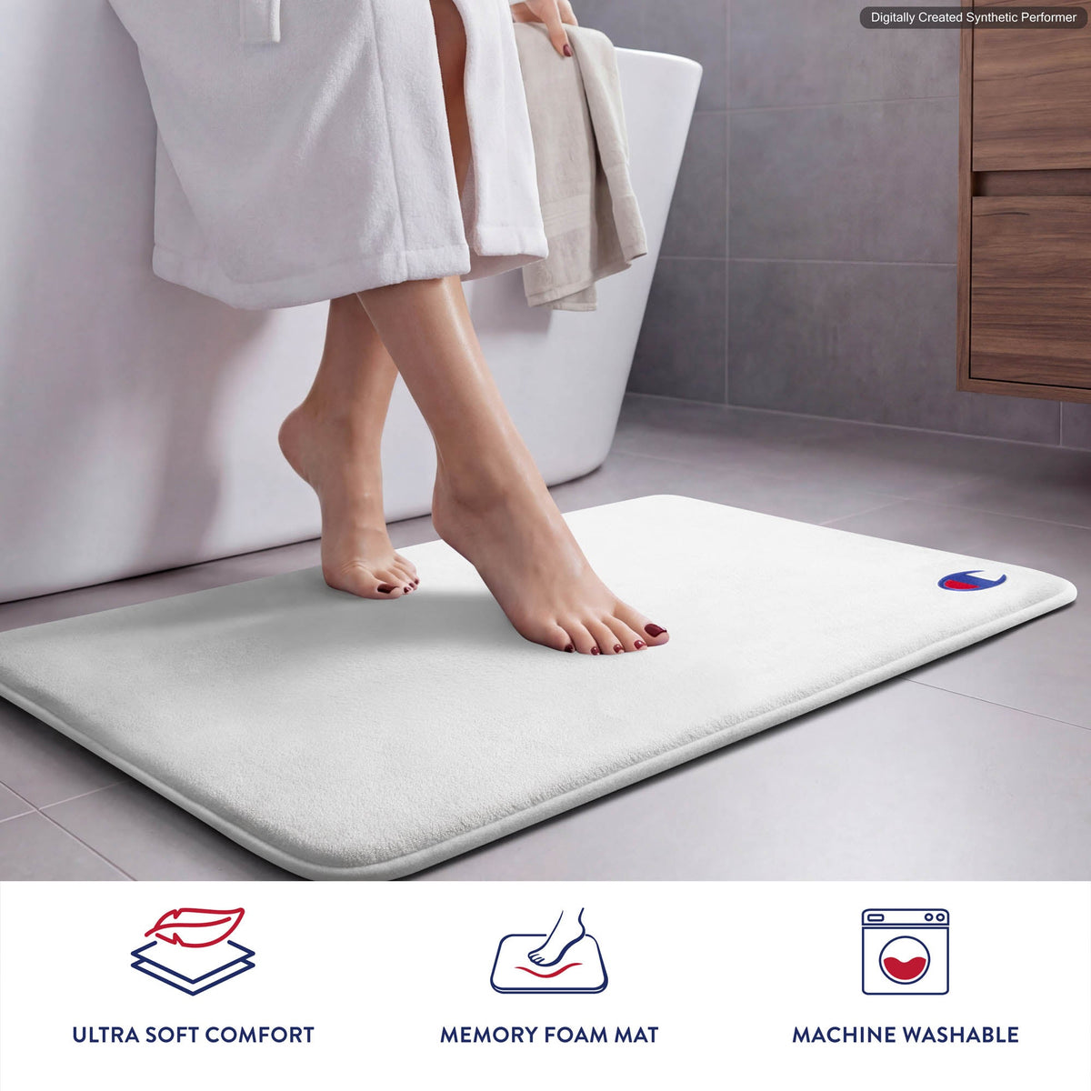 Logo Patch Memory Foam Bath Mats
