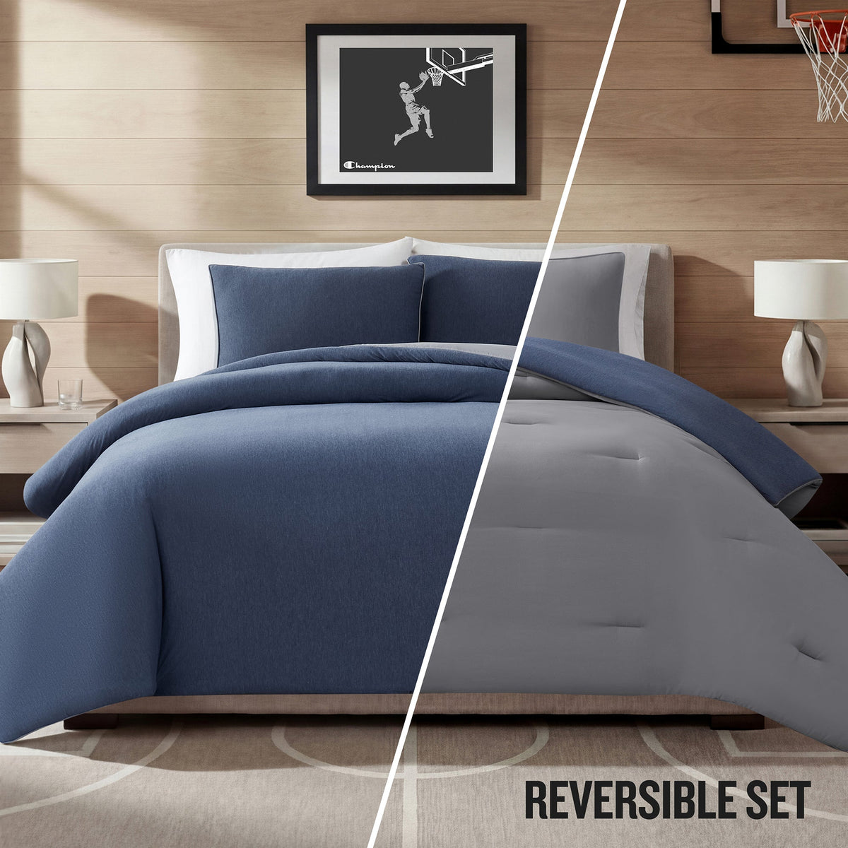 Reversible Solid Jersey Comforter Sets
