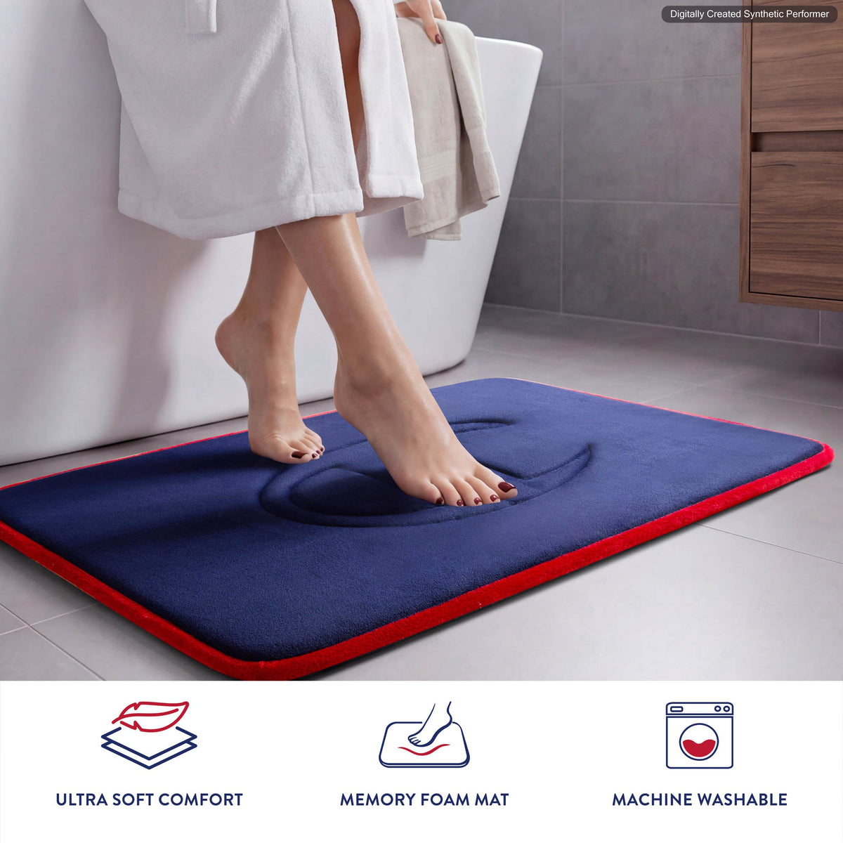 Quilted Logo Memory Foam Bath Mats