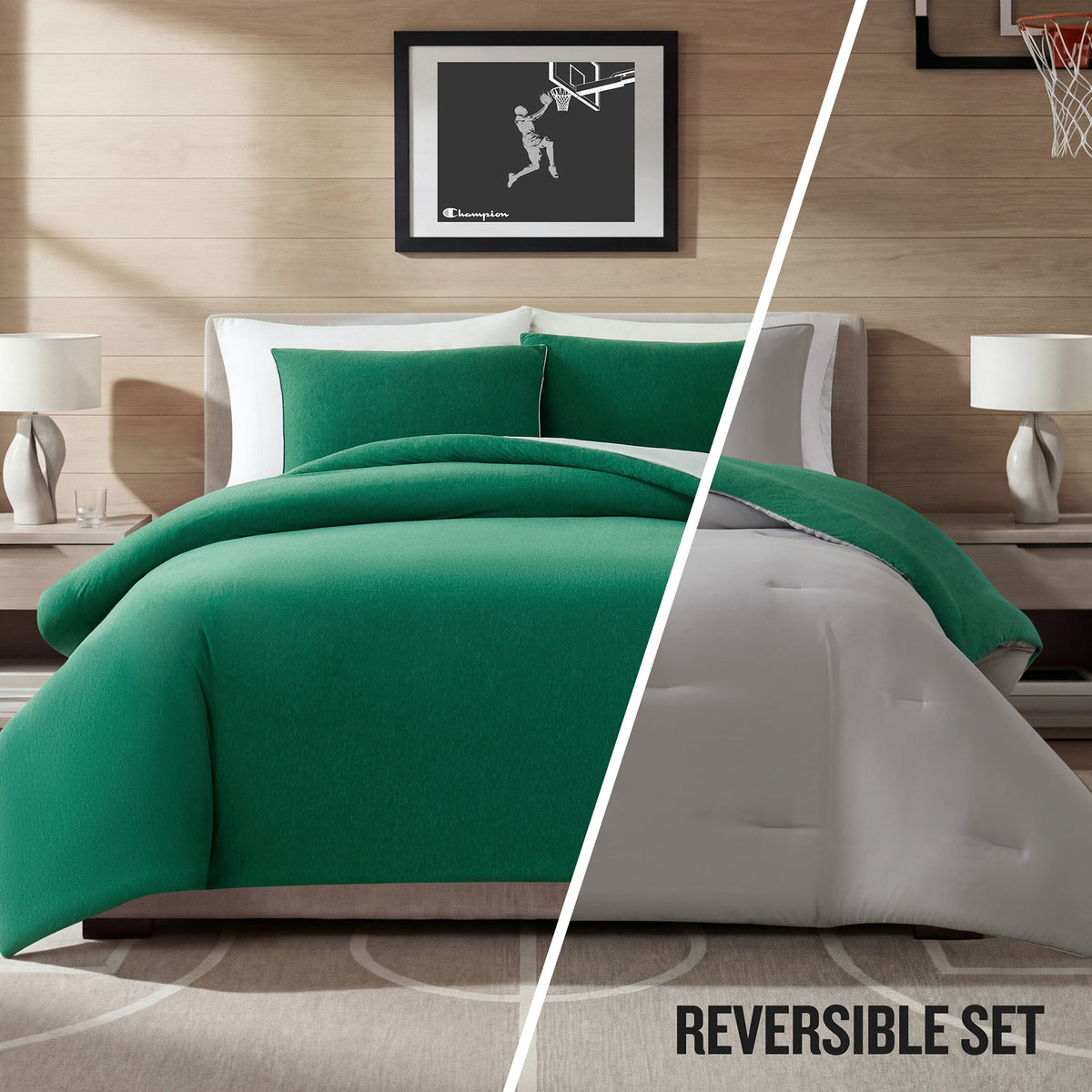 Reversible Solid Jersey Comforter Sets